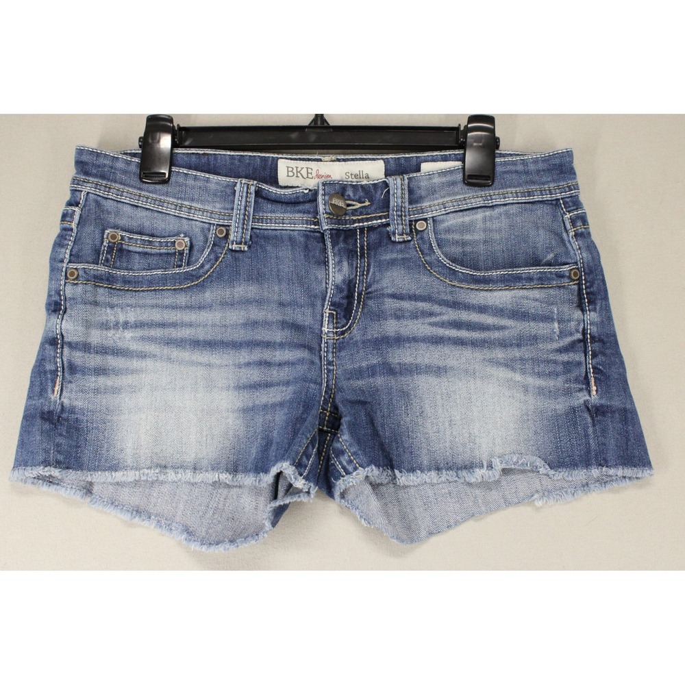 BKE Denim Stella Shorts Womens 29 Frayed Hem 2" Inseam Western Boho